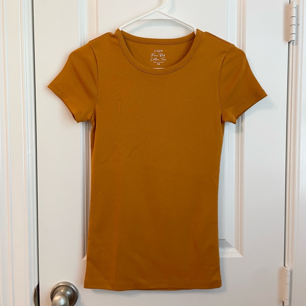 Jcrew Fine Rib Cotton Tee
